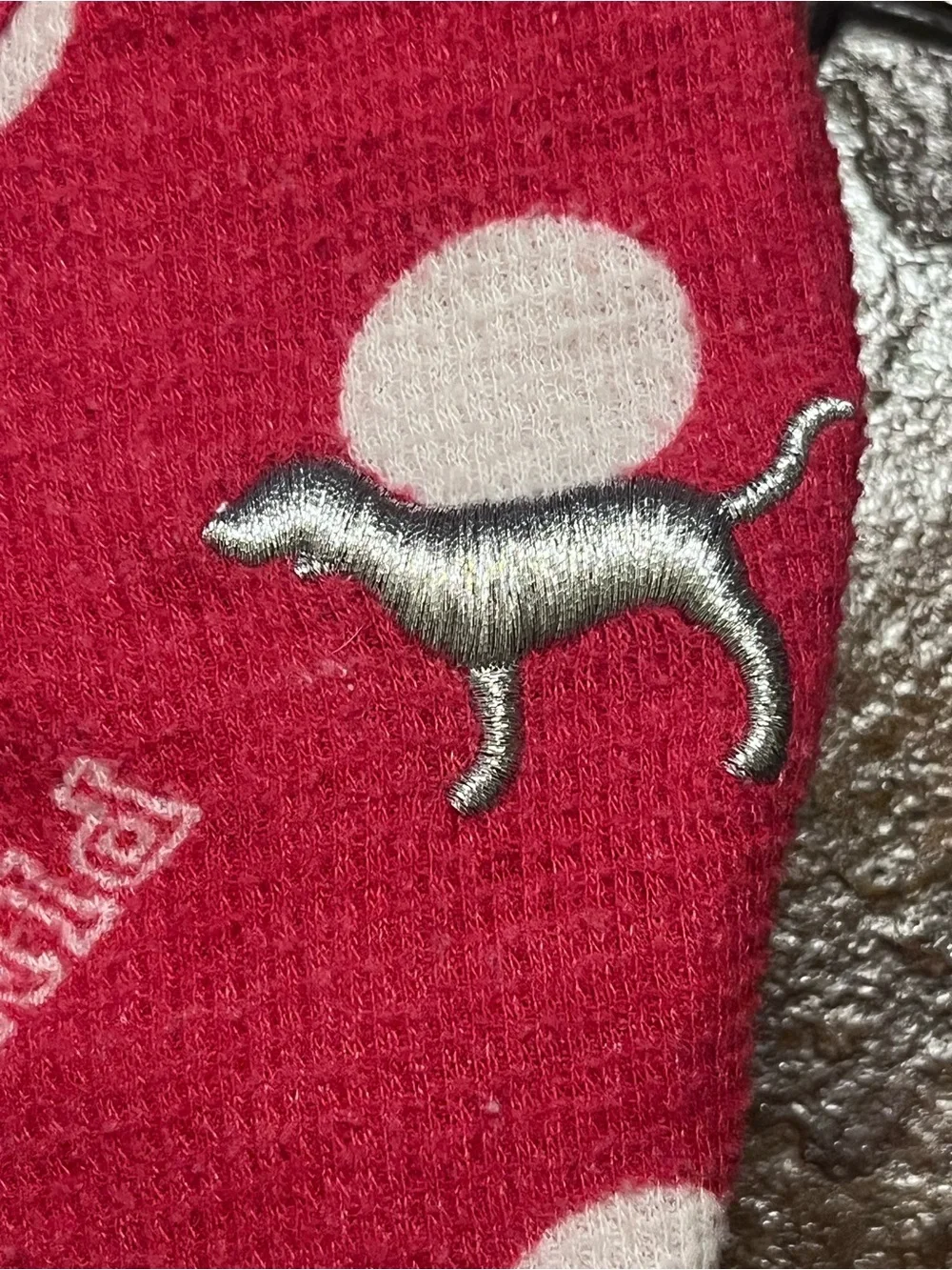 Pink Red Polka Dot Cat Jumpsuit with Silver Cat Embroidery - size S/P